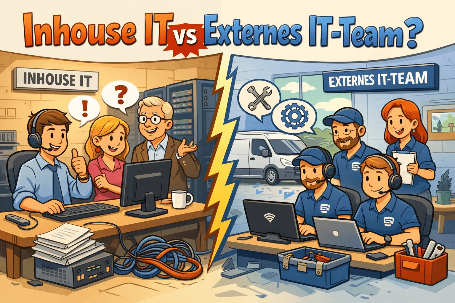 Inhouse IT vs externes IT-Team: Was passt zu KMU?